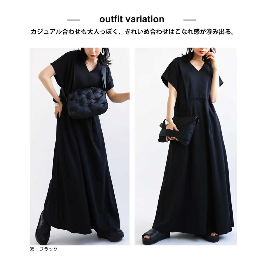 antiqua（アンティカ） ワンピース レディース 半袖 ロング 無地 綿100