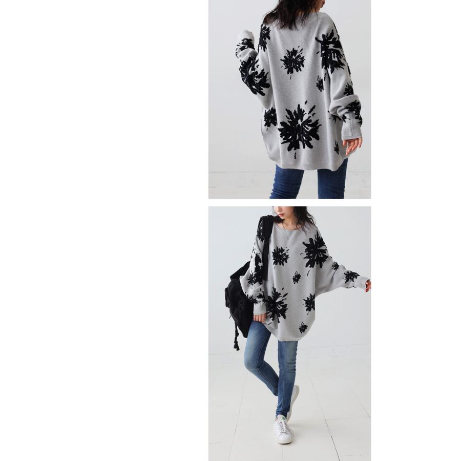 antiqua（アンティカ） ジャガード ドルマンニット レディース ボート