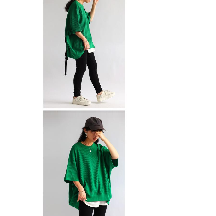 antiqua（アンティカ） 鬼ワッフルトップス Tシャツ レディース