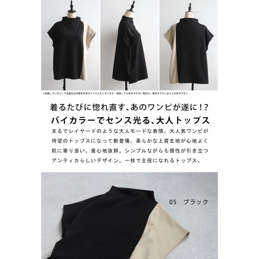 antiqua（アンティカ） Tシャツ バイカラー トップス レディース 半袖