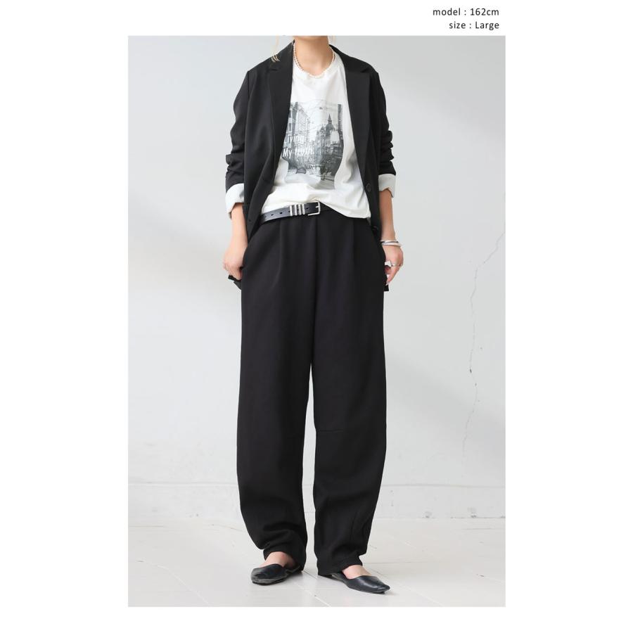 antiqua（アンティカ） タック入り ポンチパンツ レディース ロング