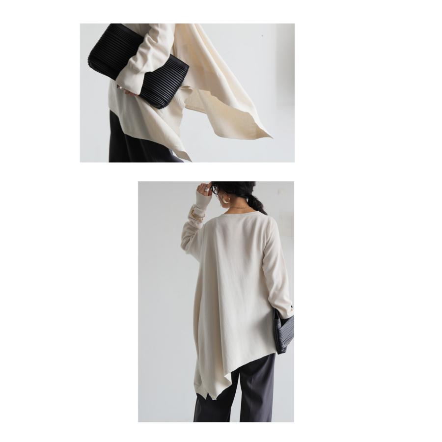 antiqua（アンティカ） アシメ ニット レディース トップス 長袖 綿100