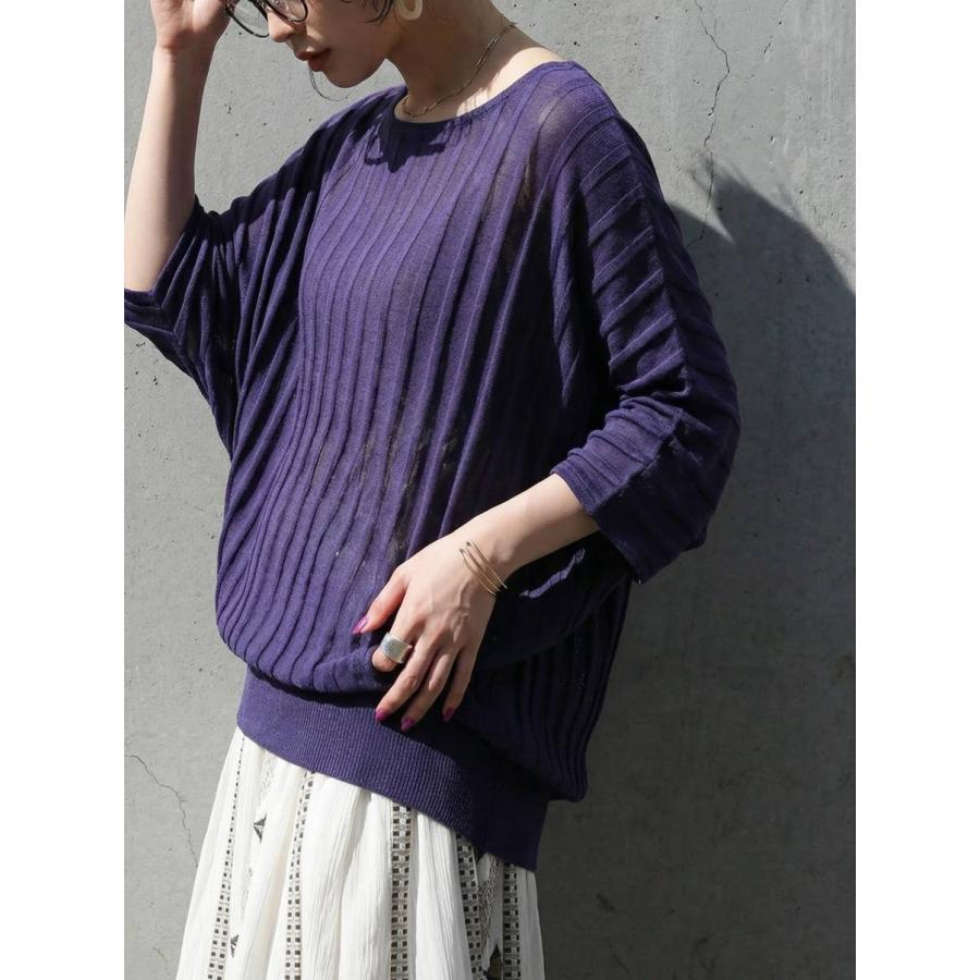 antiqua（アンティカ） シアー ニット レディース 半袖 ドルマン