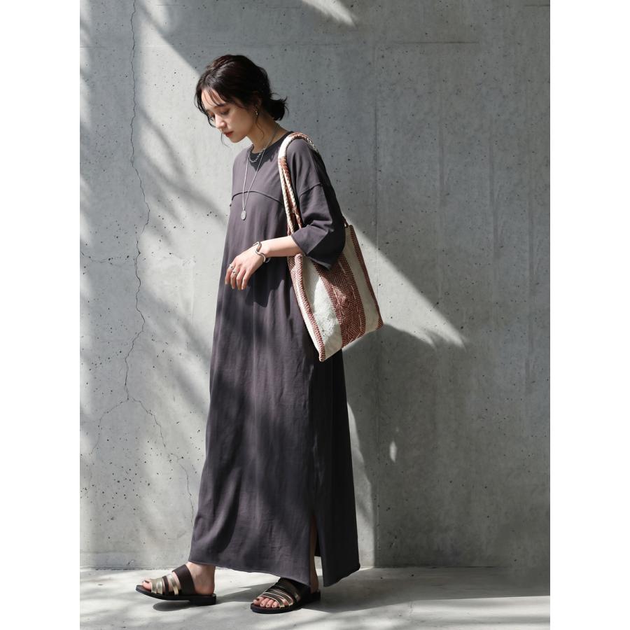 antiqua（アンティカ） ワンピース レディース 半袖 ロング クルー