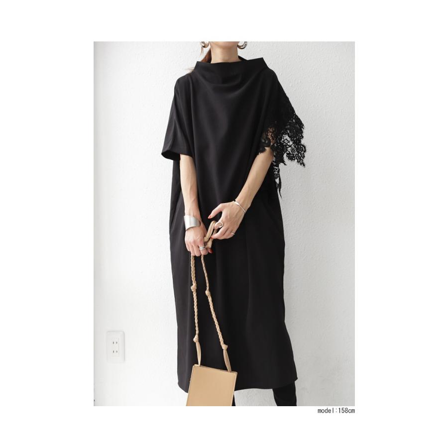 ワンピース 半袖 レディース ロングワンピ ボトルネック レースワンピ 送料無料 再再販 メール便不可 Po 000 Antiqua 通販 Yahoo ショッピング