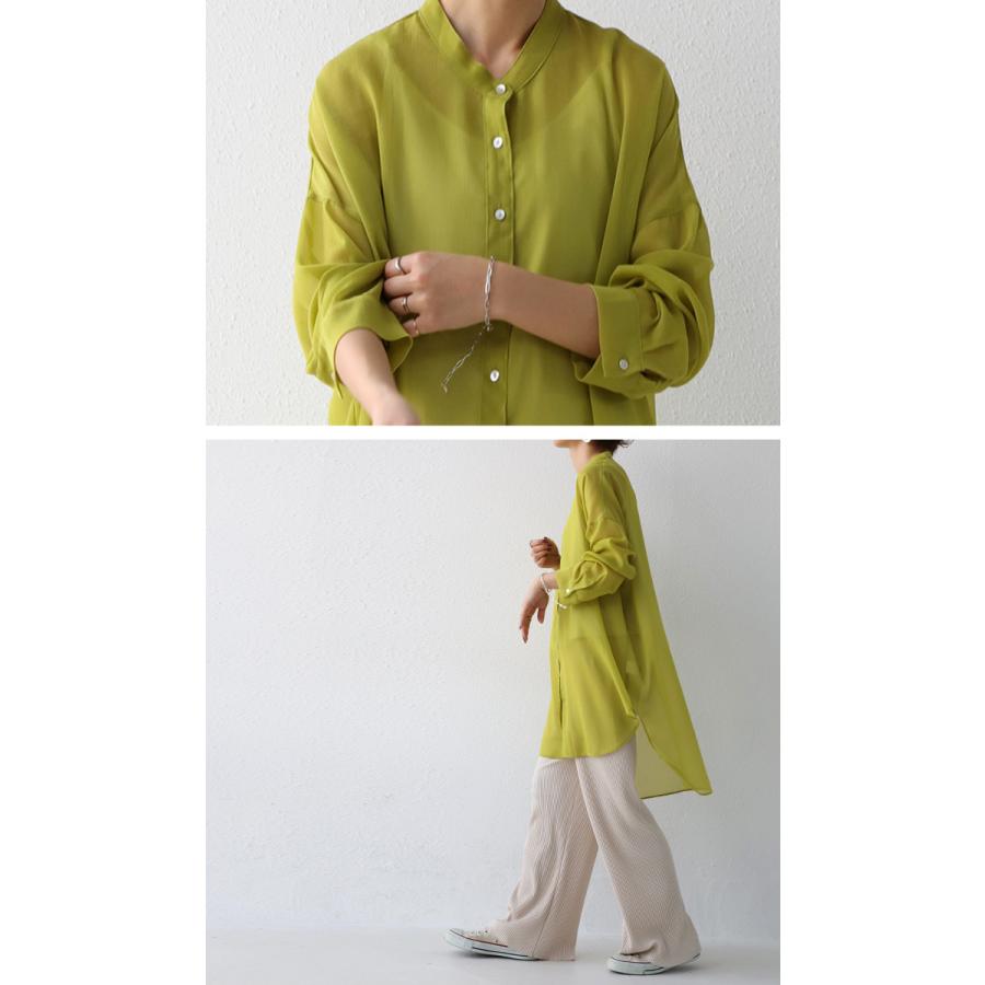 antiqua（アンティカ） シアーシャツ シャツ レディース トップス 長袖 