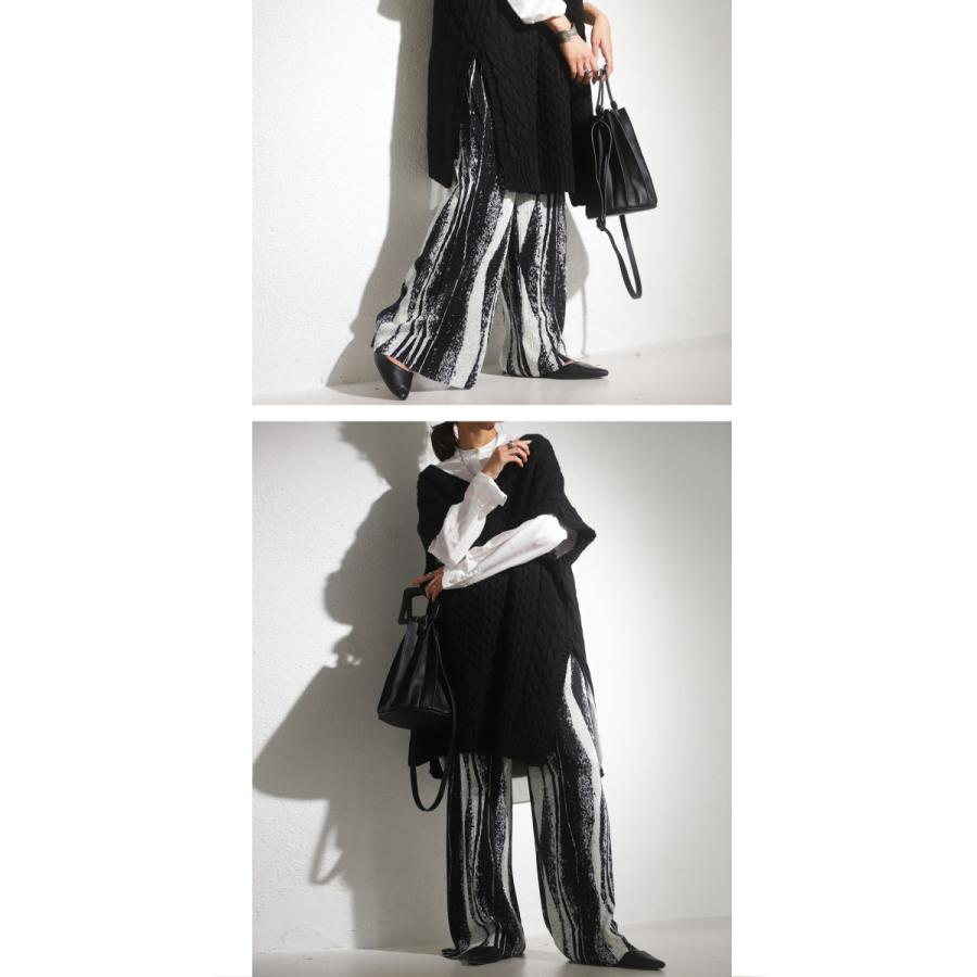アート柄 プリーツパンツ セルフカット パンツ レディース・再再販。500ptメール便可 | antiqua | 15