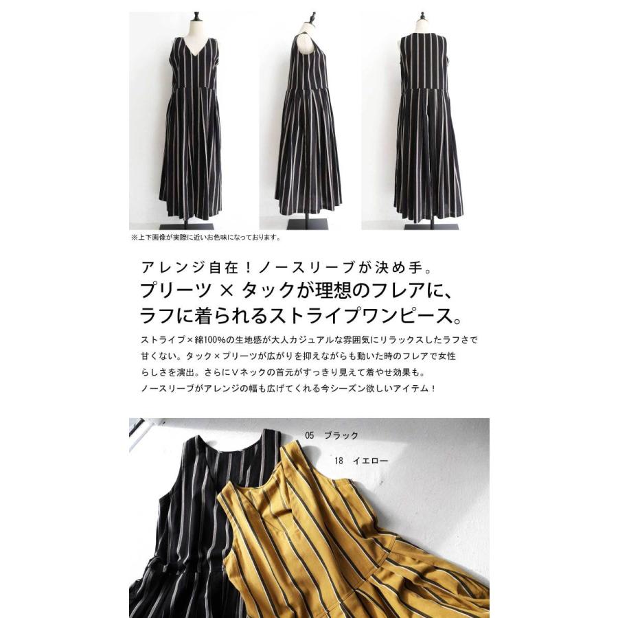 antiqua（アンティカ） ストライプ柄 ノースリーブワンピース