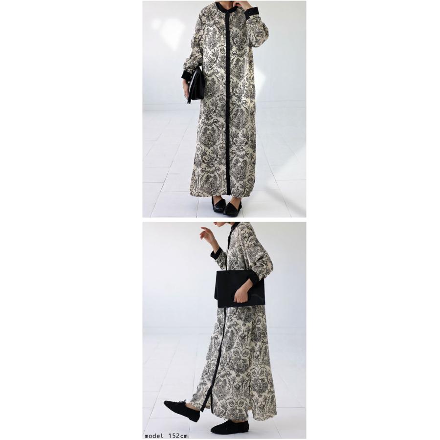 antiqua（アンティカ） トワルドジュイ柄 シャツワンピース レディース