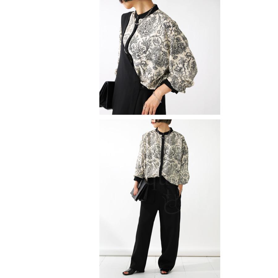antiqua トワルドジュイ バンドカラーシャツ シャツ レディース antiqua トワルドジュイ バンドカラーシャツ シャツ レディース
