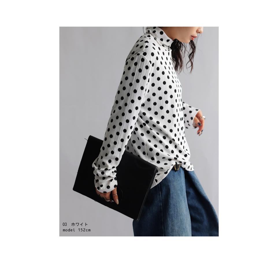 antiqua ドット柄インナー インナー レディース トップス 長袖 antiqua ドット柄インナー インナー レディース トップス 長袖