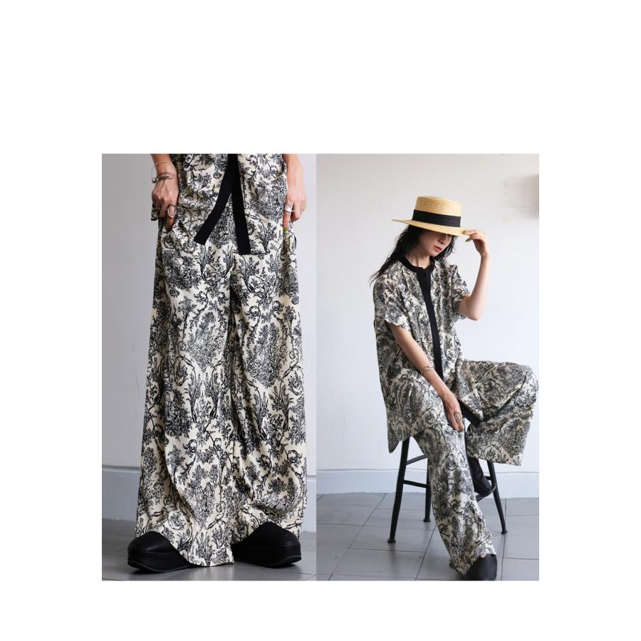 antiqua（アンティカ） トワルドジュイ柄 ワイドパンツ レディース