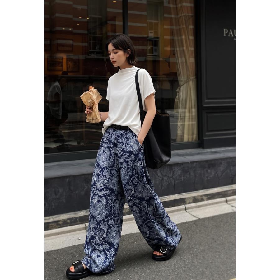 予約8月下旬納期  トワルドジュイ柄 ワイドパンツ レディース パンツ 送料無料 ・80ptメール便可 | antiqua | 10