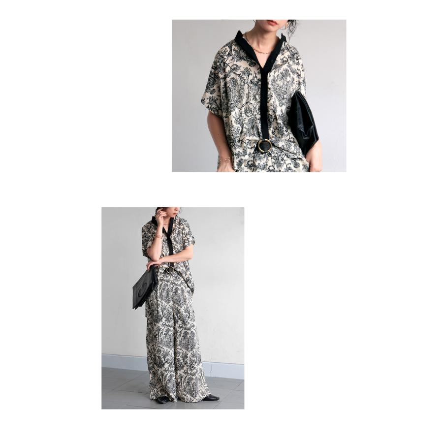 antiqua（アンティカ） トワルドジュイ柄 シャツ レディース 半袖