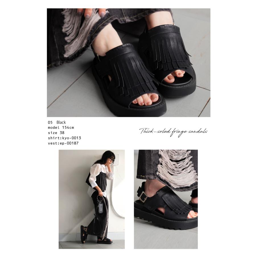 antiqua フリンジ 厚底サンダル レディース サンダル 厚底 送料