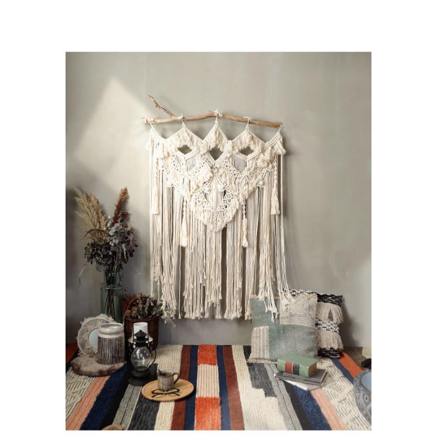マクラメカーテン カーテン タペストリー 編み マクラメ コットン