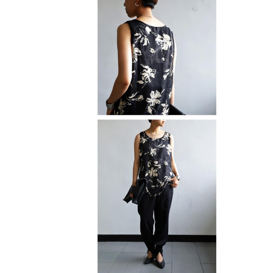 antiqua（アンティカ） 花柄 シアータンク タンクトップ レディース