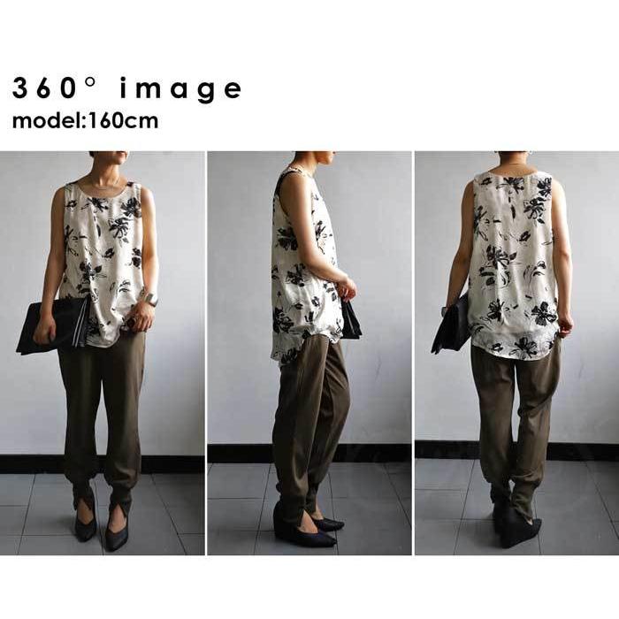 antiqua（アンティカ） 花柄 シアータンク タンクトップ レディース