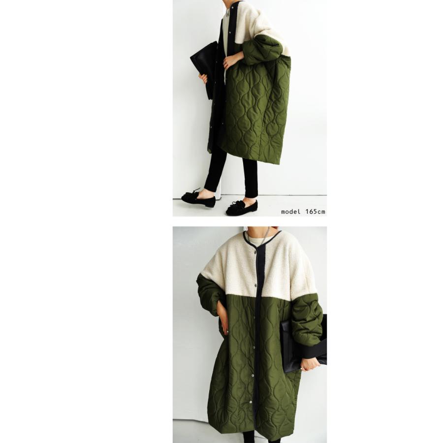 antiqua（アンティカ） キルティング ボアコート レディース アウター