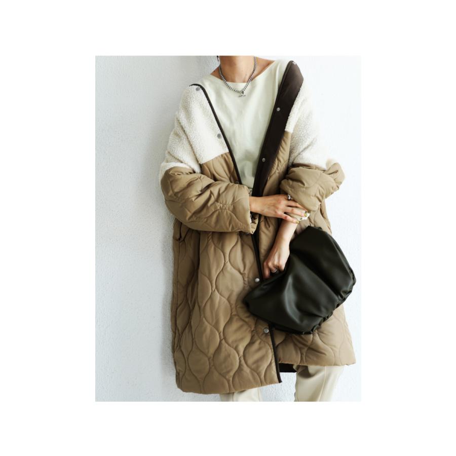 antiqua（アンティカ） キルティング ボアコート レディース アウター