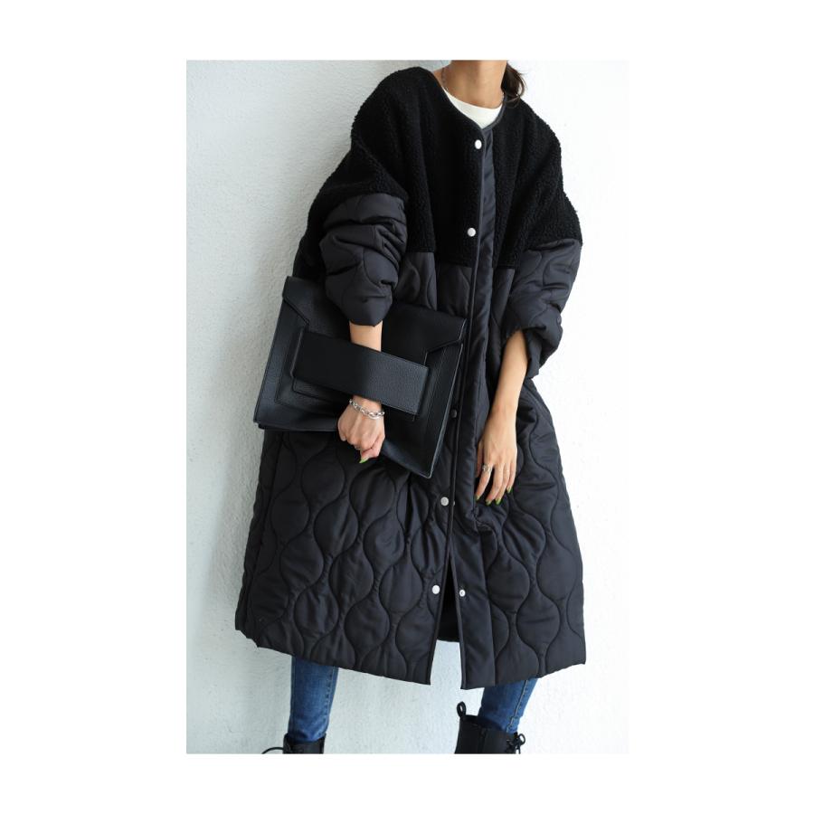 antiqua（アンティカ） キルティング ボアコート レディース アウター