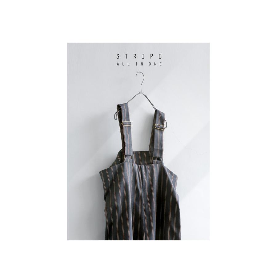 antiqua（アンティカ） ストライプ柄サロペットパンツ レディース