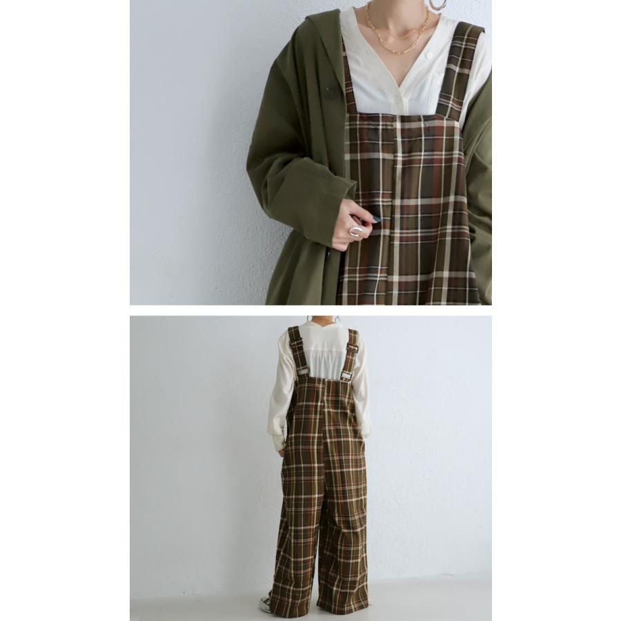 antiqua サロペット レディース オールインワン チェック レトロ