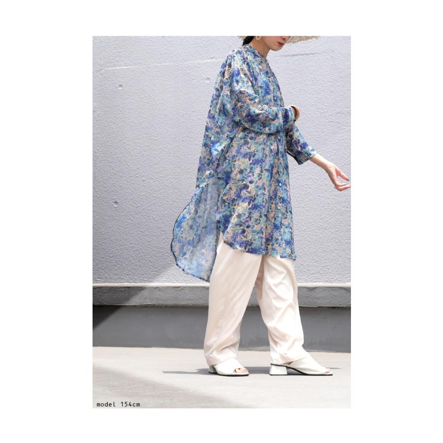 antiqua（アンティカ） 花柄シアーシャツ シャツ レディース 長袖