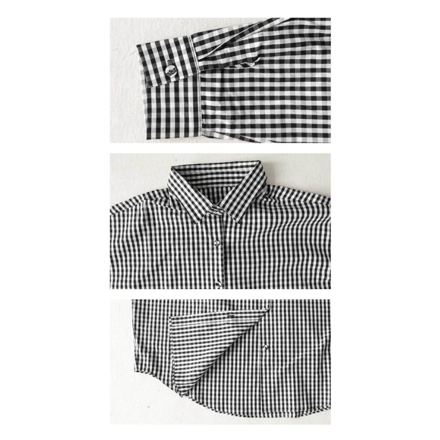 antiqua ギンガムチェック シャツ レディース トップス 長袖 綿100