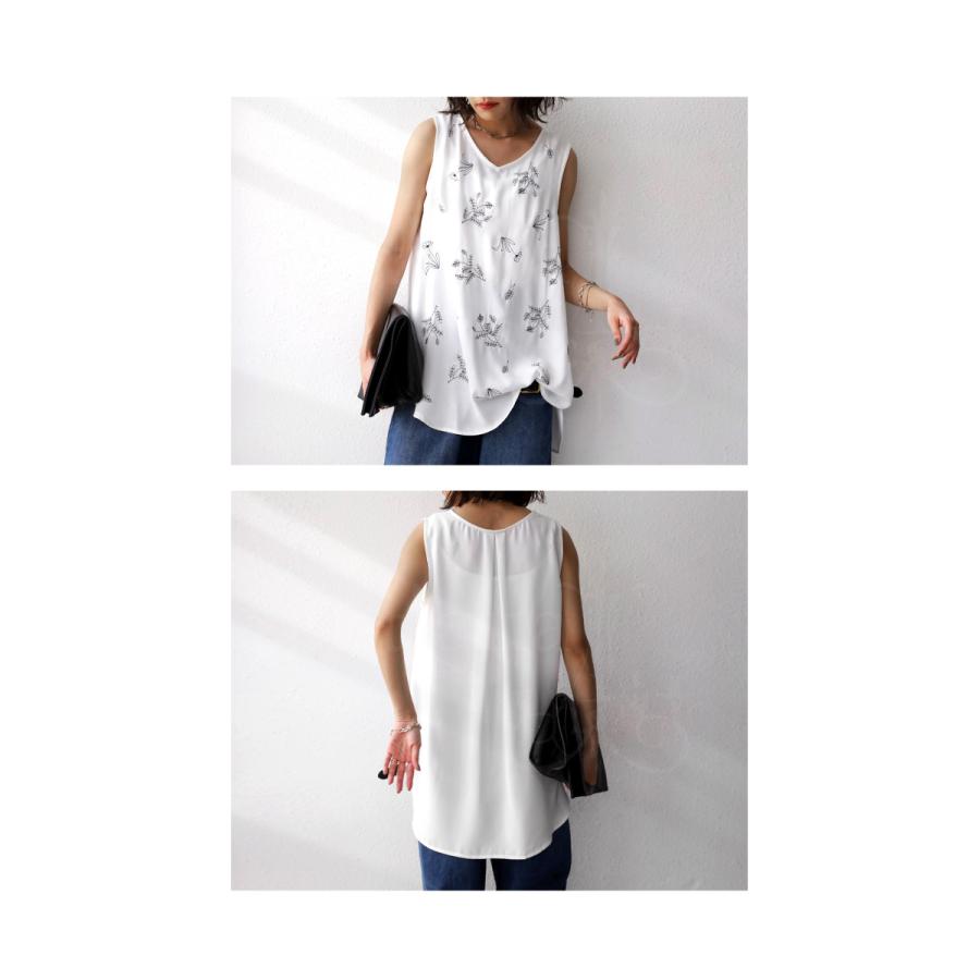 antiqua 花刺繍タンクトップ タンクトップ レディース トップス
