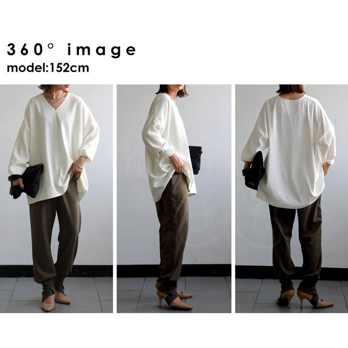 レディース　トップス　ブラック　新品　フォロー割-200円 antiqua（アンティカ） Vネックトップス レディース トップス 無地