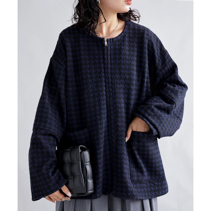 antiqua ジャケット レディース トップス 長袖 千鳥柄 柄 送料 antiqua ジャケット レディース トップス 長袖 千鳥柄 柄 送料