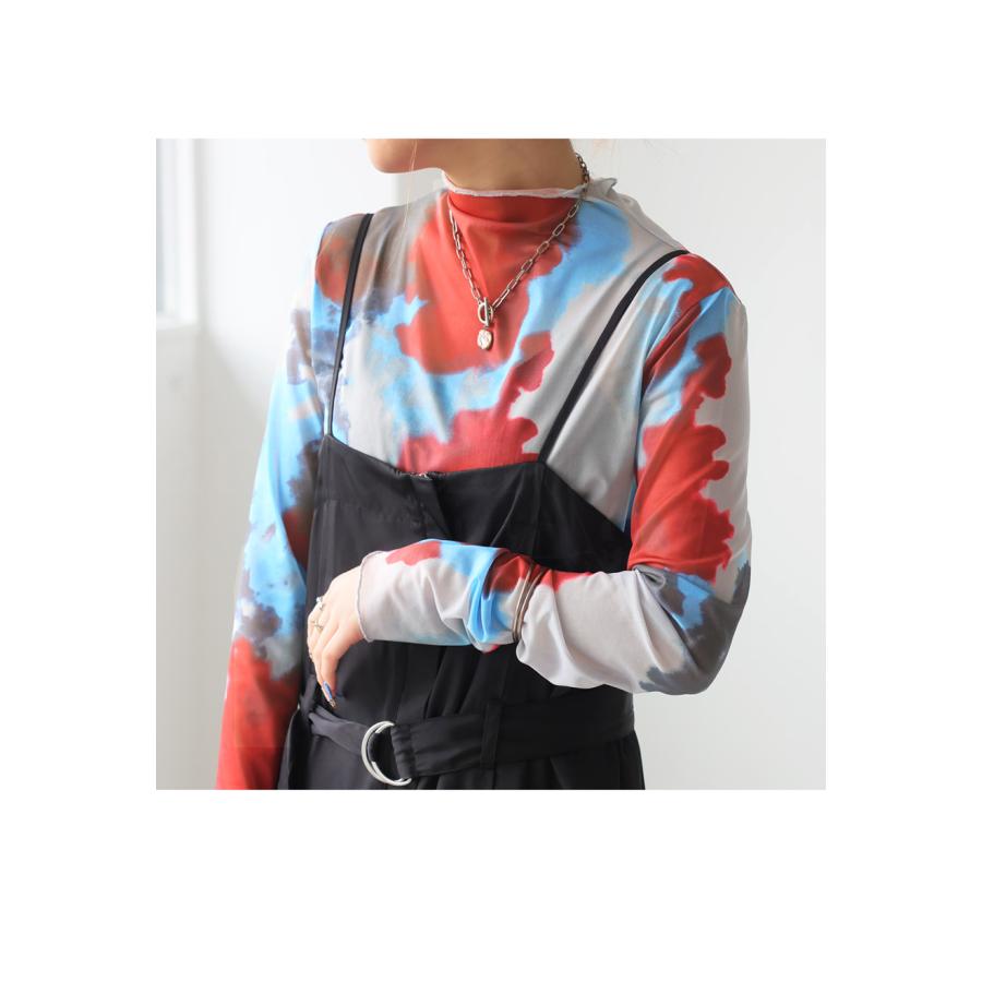 ANDREA&Co シアートップス アジサイ柄 ロゴ 完売品 インナー付 antiqua（アンティカ） アートシアートップス トップス レディース