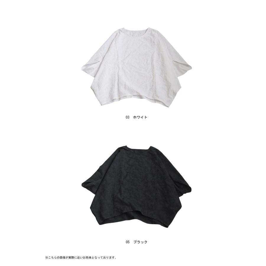 ペイズリー柄シアーシャツ　ドルマン綿ニット　変形トップス antiqua（アンティカ） ペイズリー刺繍 トップス ドルマン レディース