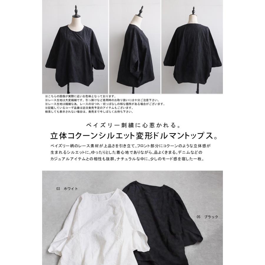antiqua（アンティカ） ペイズリー刺繍 トップス ドルマン レディース
