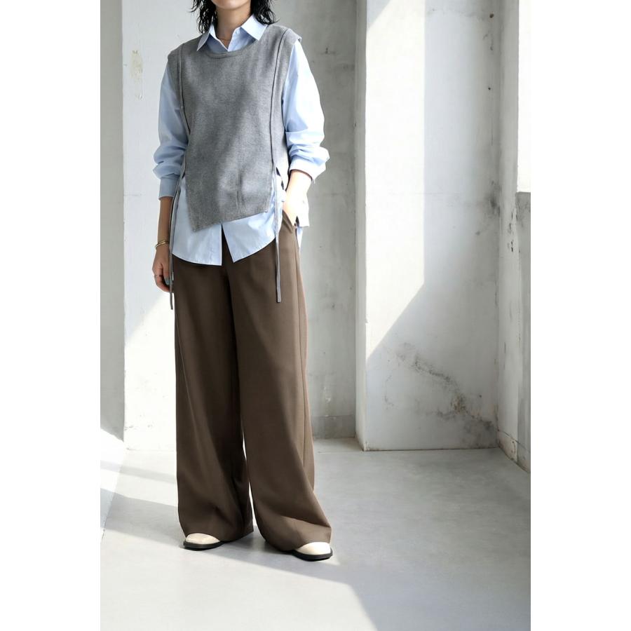 antiqua（アンティカ） 裏起毛 ジョーゼット ワイドパンツ レディース