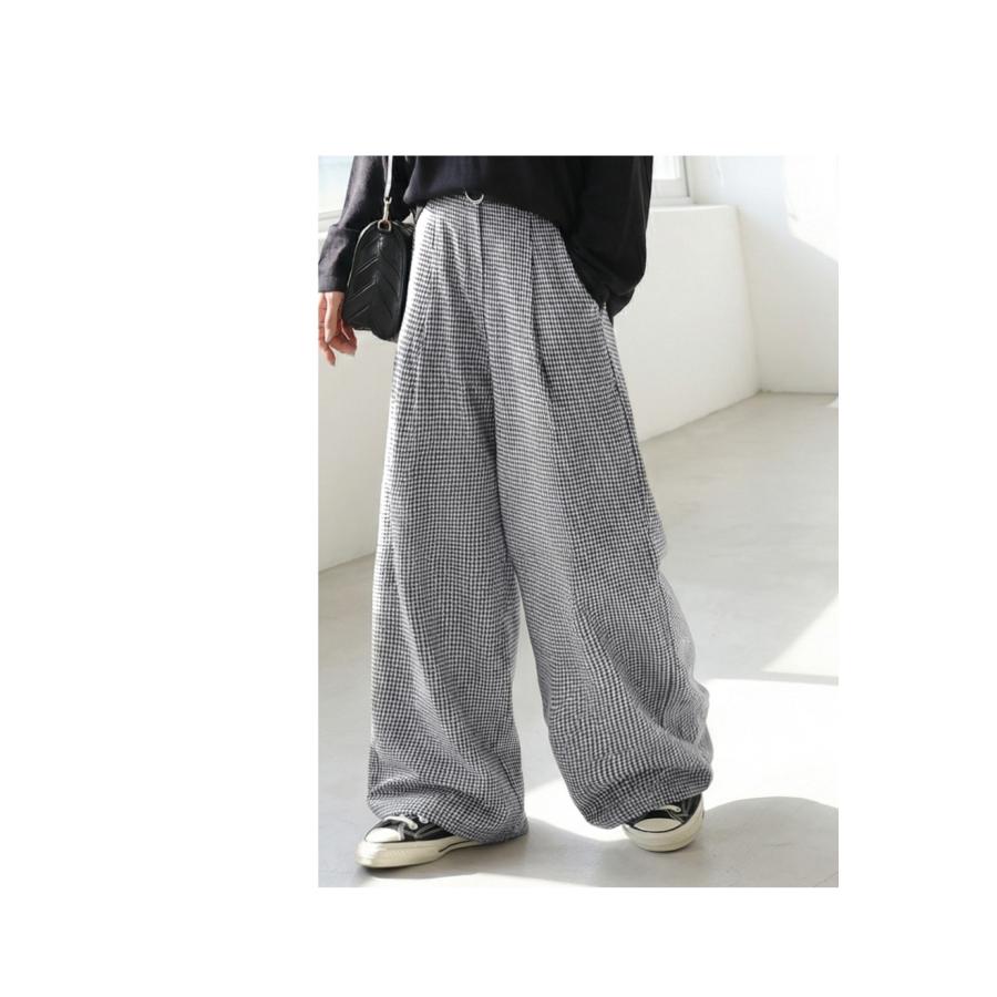 antiqua（アンティカ） 千鳥柄 ワイドパンツ レディース ボトムス