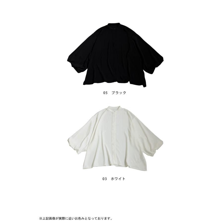アドーア   バルーンスリーブトップス   ブラック  38 CLANE - シアー タートル バルーン スリーブ トップス - SHEER TULLE