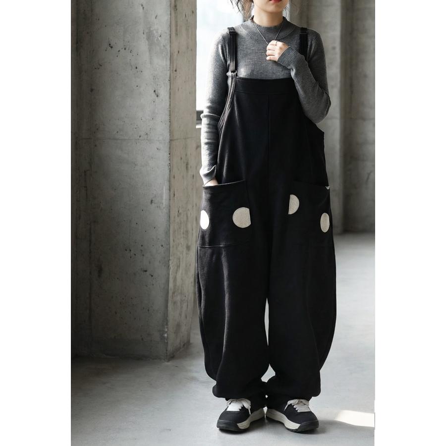 antiqua（アンティカ） 2WAY サロペット レディース ドット柄 ポケット