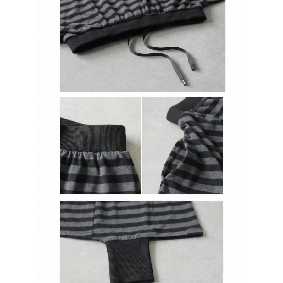 antiqua（アンティカ） ボーダー柄 サルエルパンツ レディース ワイド