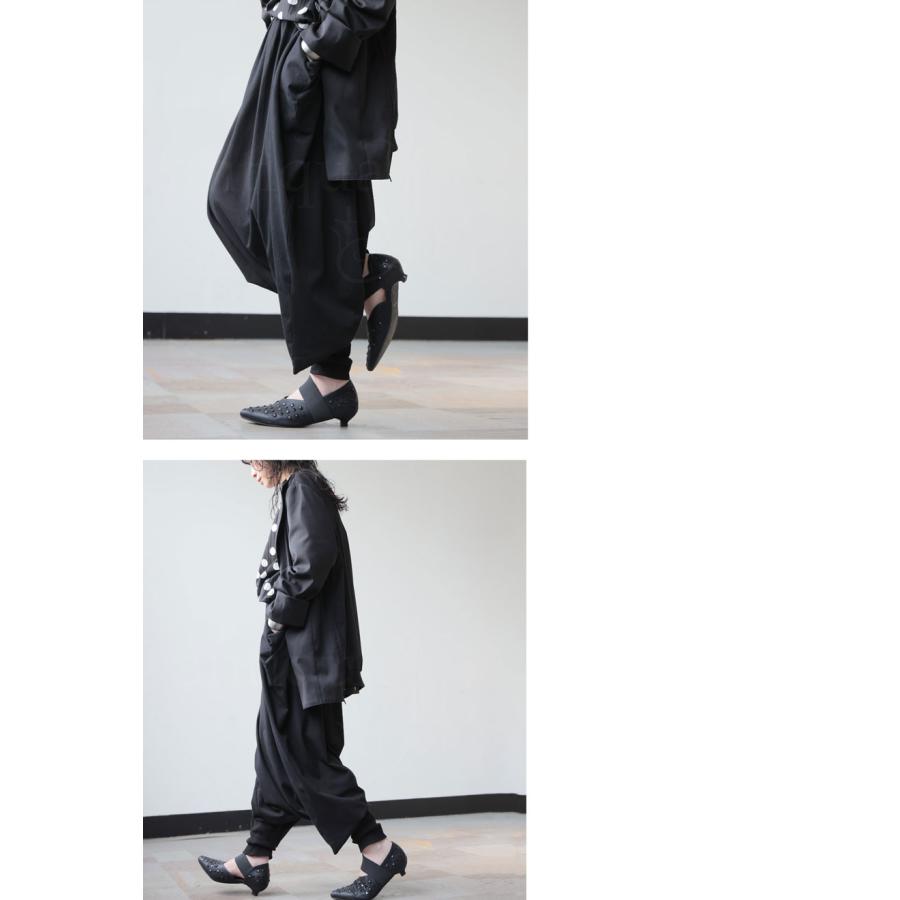 antiqua（アンティカ） サルエルパンツ レディース ロング丈 変形 無地