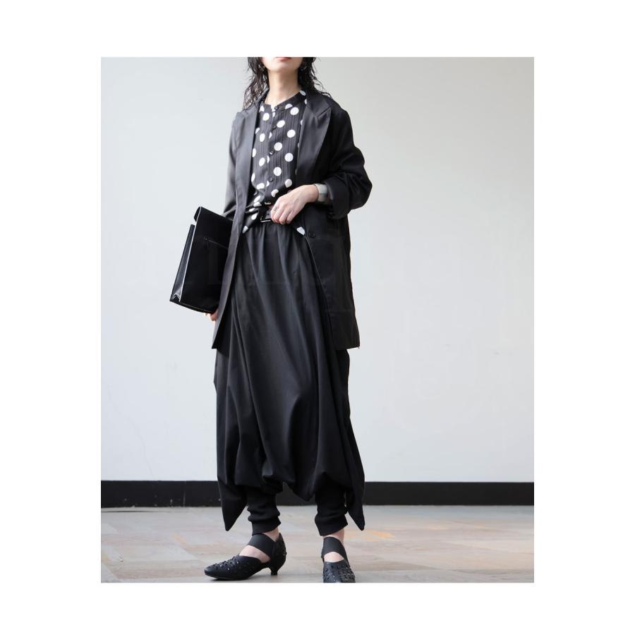 antiqua（アンティカ） サルエルパンツ レディース ロング丈 変形 無地