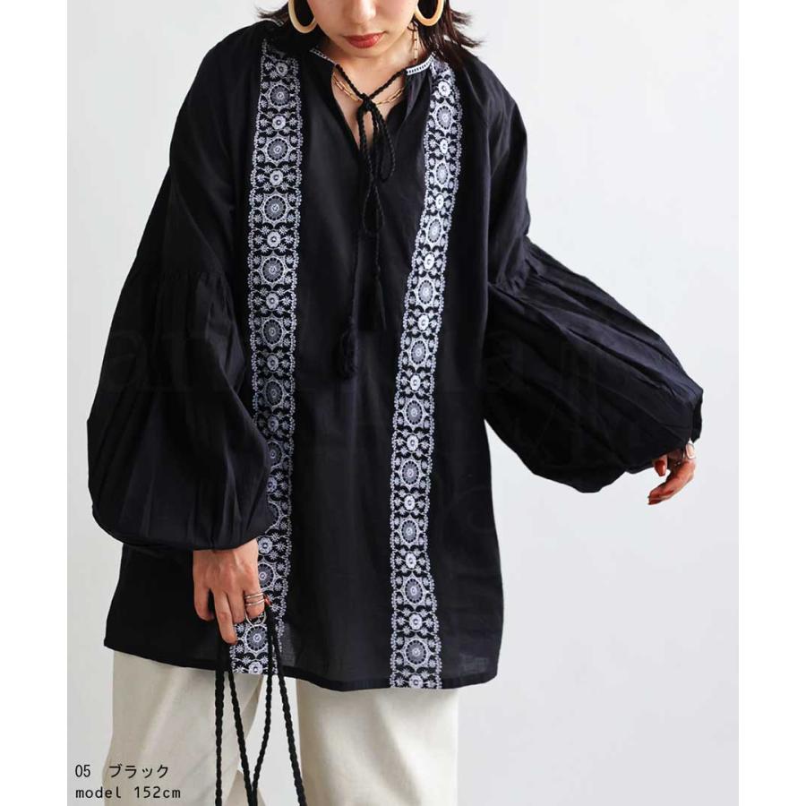 antiqua（アンティカ） インド綿 刺繍ブラウス レディース トップス 綿 