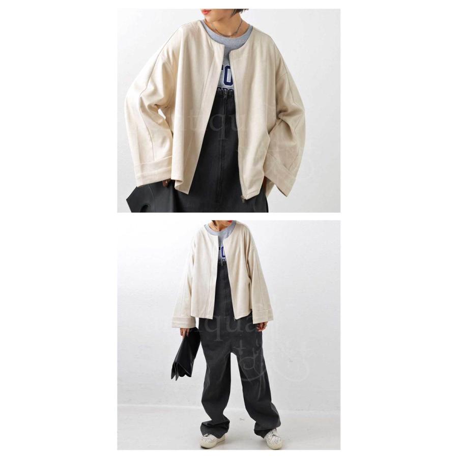 antiqua（アンティカ） スエードタッチ ノーカラージャケット