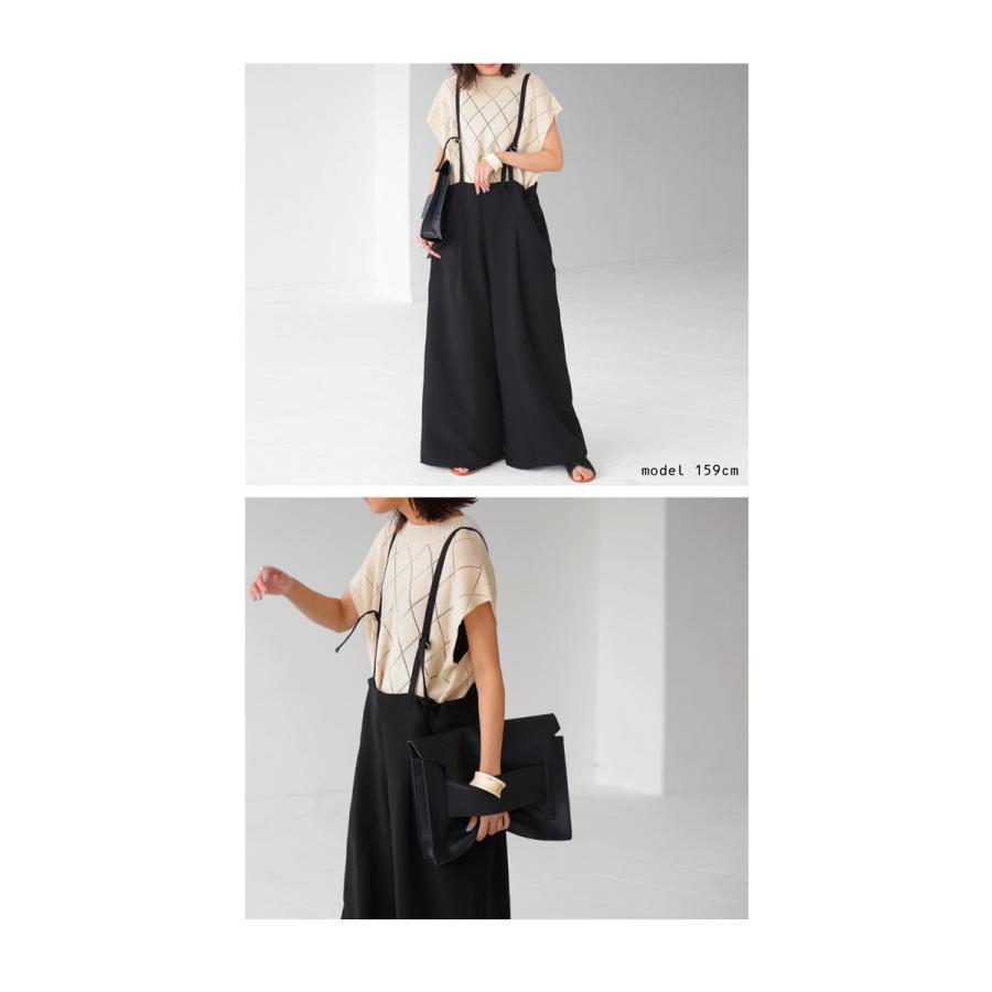 antiqua サス付きワイドパンツ ワイドパンツ パンツ レディース antiqua サス付きワイドパンツ ワイドパンツ パンツ レディース