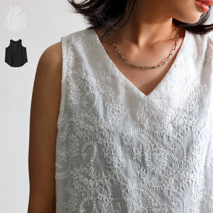 antiqua ペイズリー柄 刺繍タンク タンクトップ レディース antiqua ペイズリー柄 刺繍タンク タンクトップ レディース