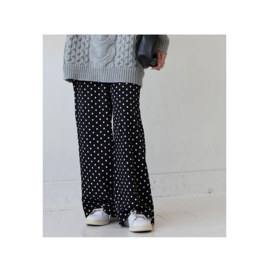 antiqua（アンティカ） ドット柄 ワイドパンツ レディース ロング 総柄