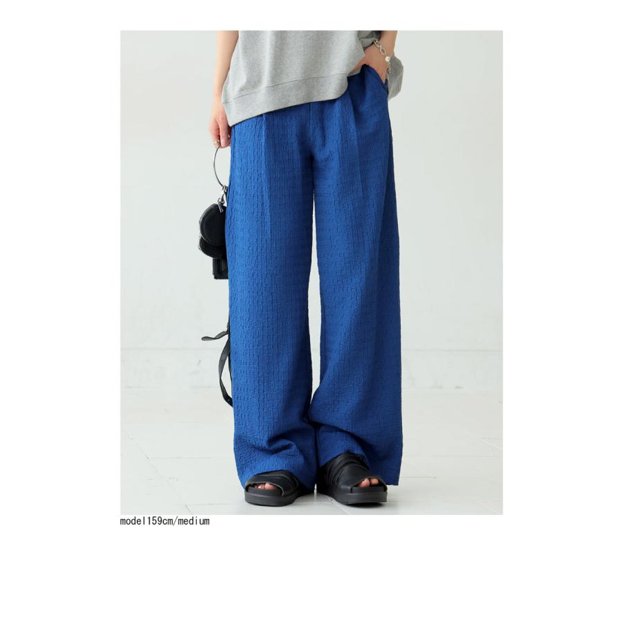 antiqua（アンティカ） 立体ジャガード パンツ レディース ロング