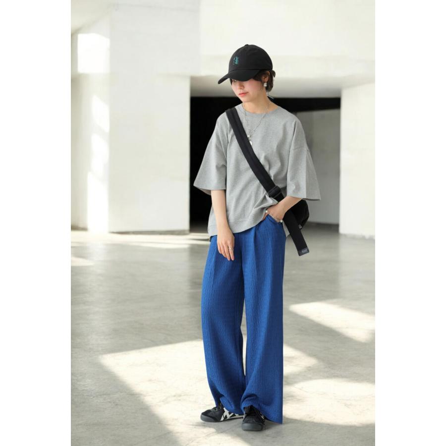 antiqua（アンティカ） 立体ジャガード パンツ レディース ロング