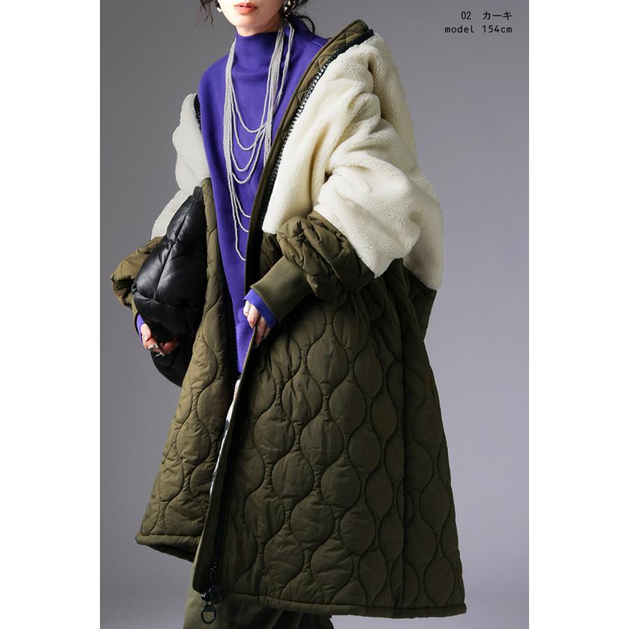 ビッグファスナー ロングコート レディース ボアアウター 送料無料・再入荷 メール便不可 | antiqua | 04